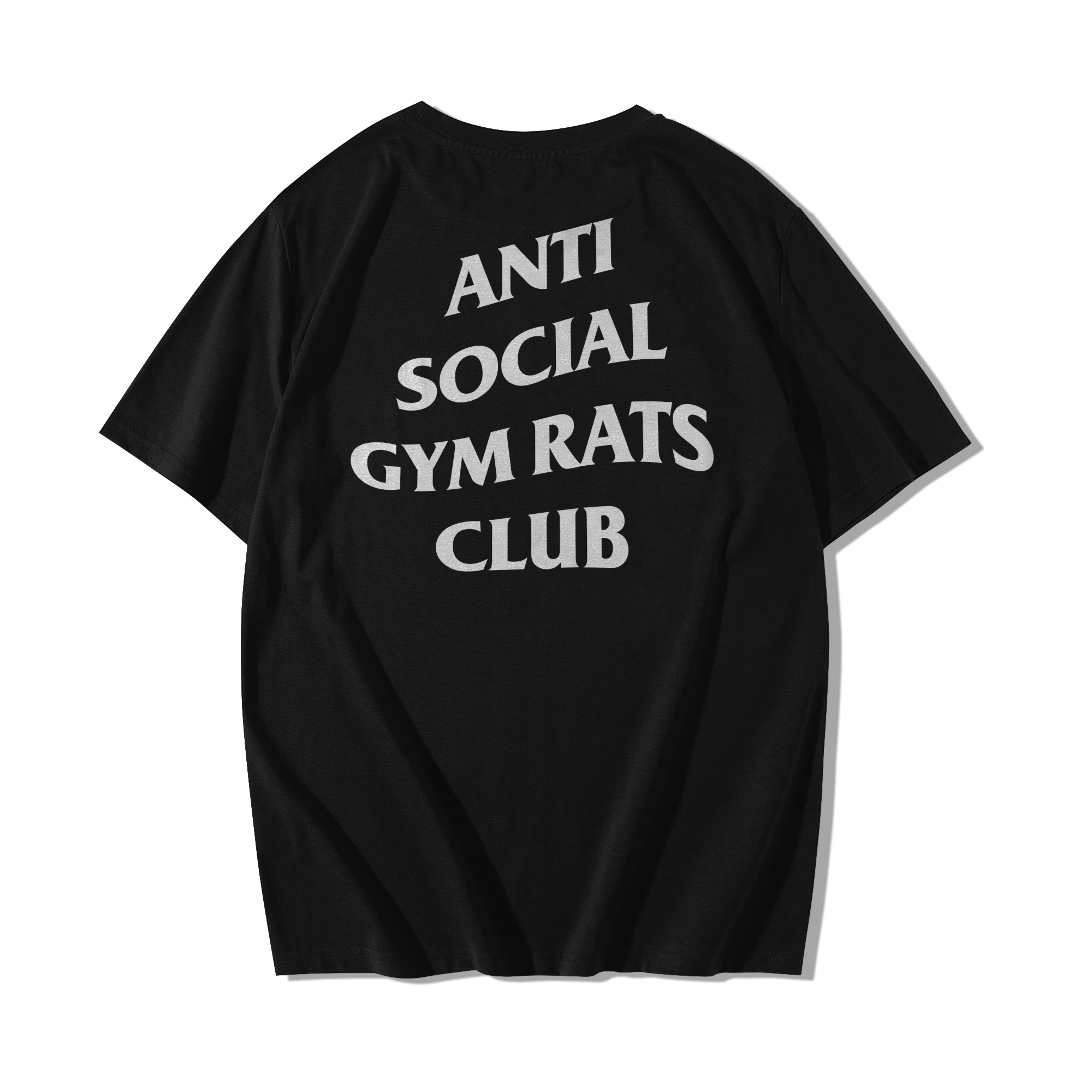 Gymwolf Playera Oversize Negra Anti Social Gym Rats Club fitness hombre –  GYMWOLF