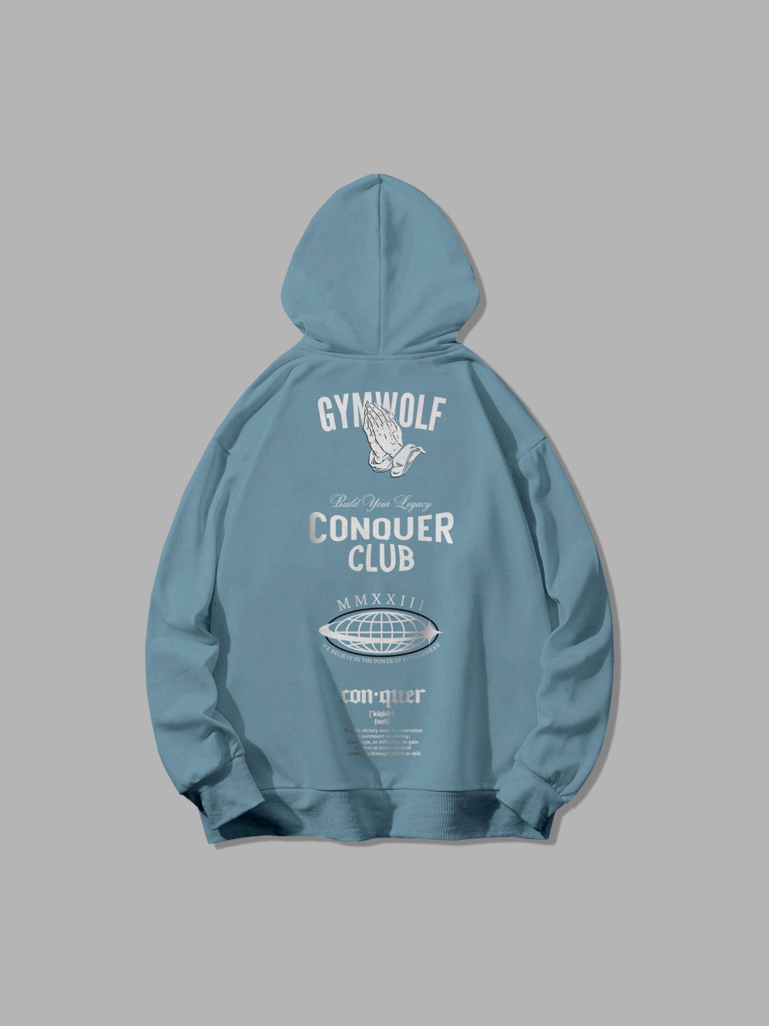 501 - THE CONQUER OVERSIZE HOODIE MEDIUM BLUE