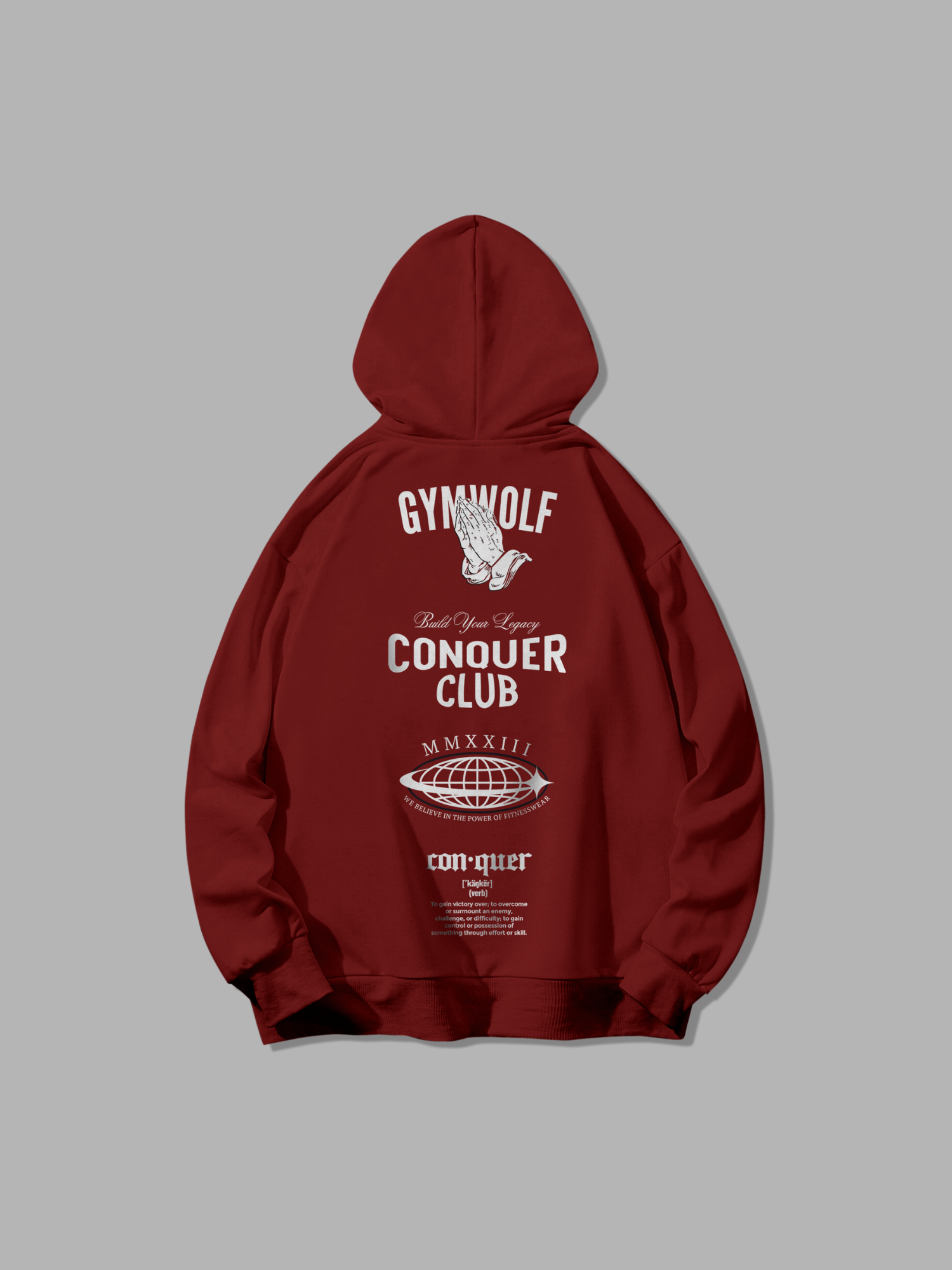 501 - THE CONQUER OVERSIZE HOODIE RED WINE